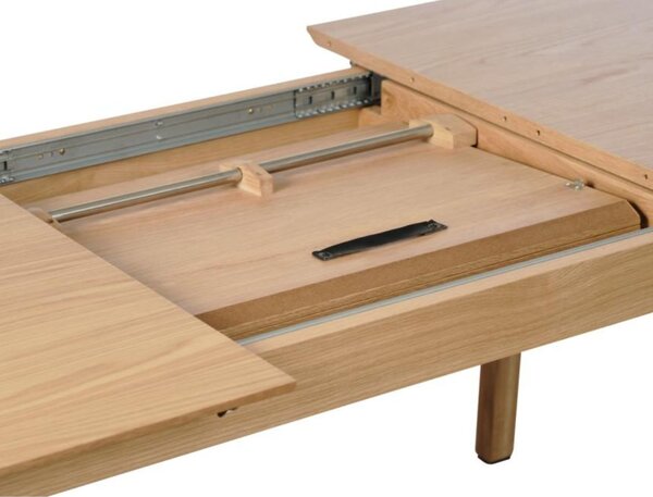 Masă de dining extensibilă Bari, stejar natural (190-290 cm)