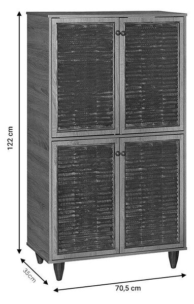 Dulap pantofi Ronan, 71x35x122 cm