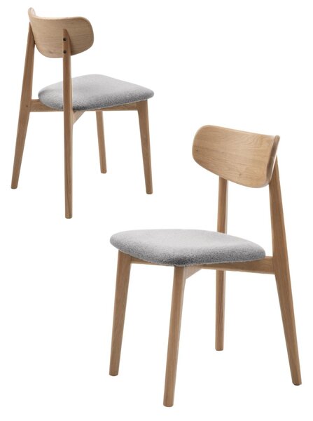 Scaun de dining Elim din lemn, gri
