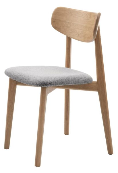 Scaun de dining Elim din lemn, gri