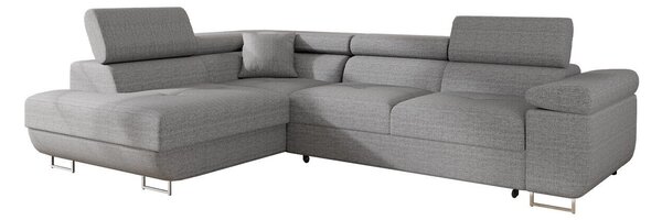 Colțar Comfivo Vinetum, Funcția de dormit, Spațiu de depozitare, 274x203x70cm, 141 kg, Picioare: Plastic, Metal