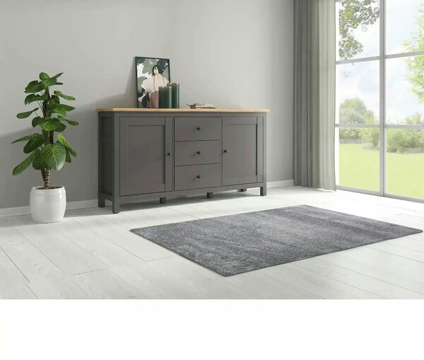 Comoda HESEN, gri grafit/stejar artisan, PAL, 186x44x96 cm
