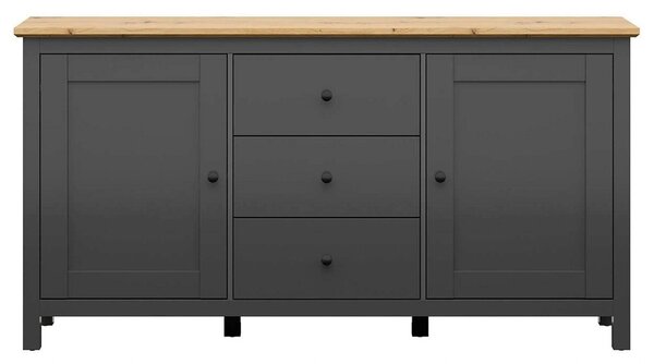 Comoda HESEN, gri grafit/stejar artisan, PAL, 186x44x96 cm