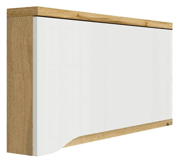 Dulap suspendat NUIS, stejar wotan/alb lucios, PAL, 135x29x38 cm