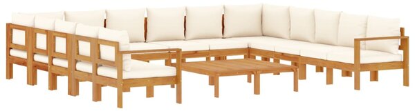 Set de canapele de grădină cu perne 10 piese lemn masiv acacia