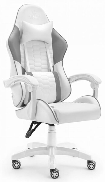 Scaun de gaming HC-1000, gri-alb