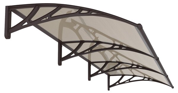 Copertină PREMIUM 360x80 cm, placă 6 mm dintr-o bucată – Maro/Bronz