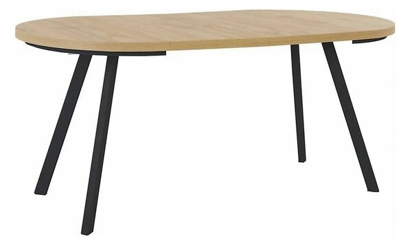 Masa extensibila PARES, stejar artisan/negru, PAL laminat/metal, 90/18