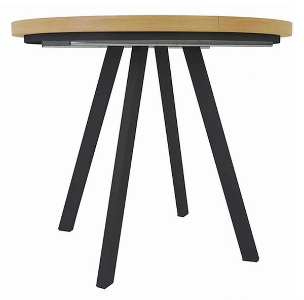 Masa extensibila PARES, stejar artisan/negru, PAL laminat/metal, 90/18