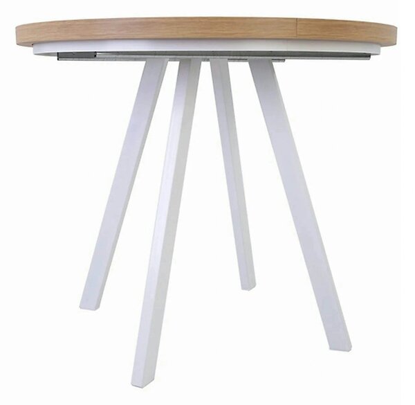 Masa extensibila PARES, stejar wotan/alb, PAL laminat/lemn, 90/180x90x