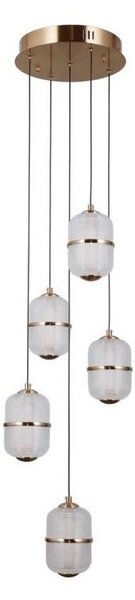 ITALUX PND-34375-5-HBR - Lustră LED suspendată pe cablu ALANI, 5xLED/5,6W/230V, 3000K, auriu