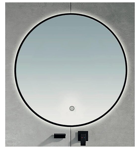 Brilagi - Oglindă LED de baie VENA, neagră, 26 W, 230 V, 80 cm, IP44, CRI 90, dimmabilă + CCT