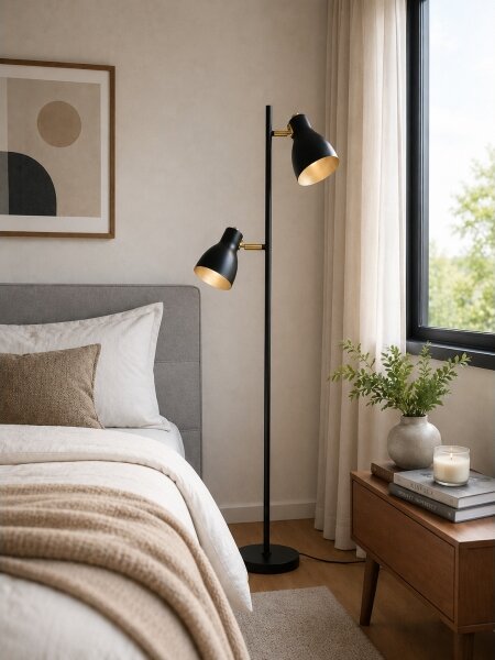 Lampadar LED 1xE27/7W/230V 2700K negru
