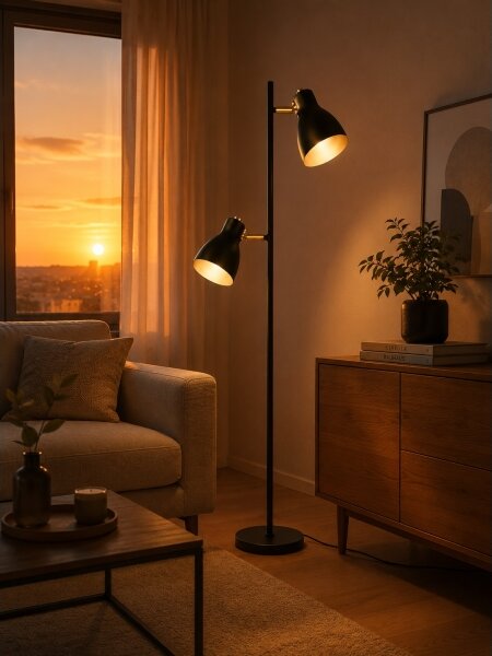 Lampadar LED 1xE27/7W/230V 2700K negru