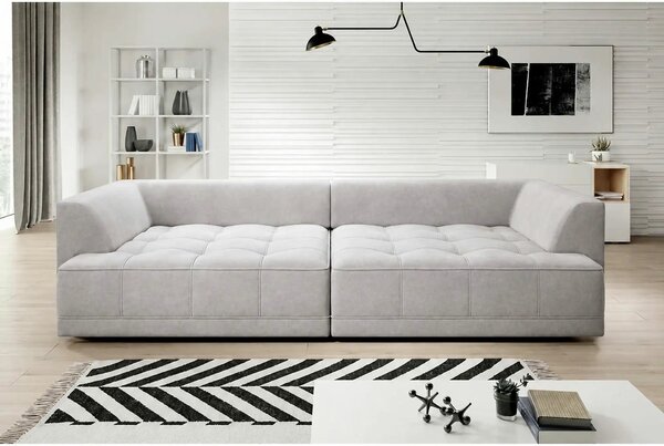 Canapea moderna pentru living TIGA, stofa catifelata crem - Whisper 01