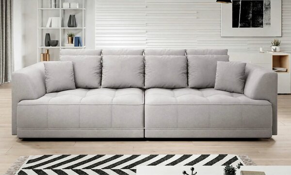 Canapea moderna pentru living TIGA, stofa catifelata crem - Whisper 01