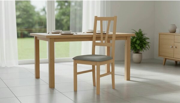 Scaun FILO, stejar sonoma/gri, stofa clasica/lemn, 43x50x94 cm