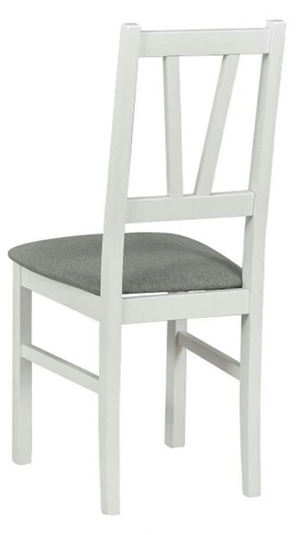 Scaun FILO, alb/gri, stofa clasica/lemn, 43x50x94 cm
