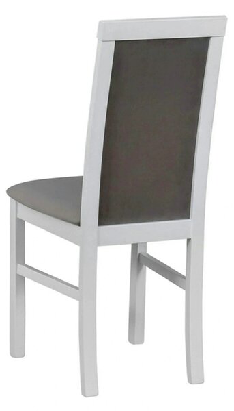 Scaun COMO, gri/alb, stofa catifelata/lemn, 43x51x92 cm