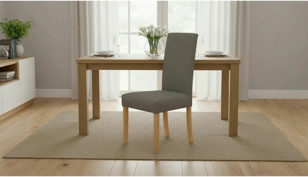 Scaun CAMPEL, gri/stejar sonoma, stofa clasica/lemn, 46x55x96 cm