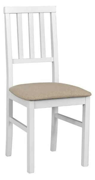 Scaun AREN, bej/alb, stofa clasica/lemn, 43x50x92 cm