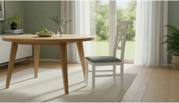 Scaun ALLA 3, gri/alb, stofa clasica/lemn, 43x51x95 cm