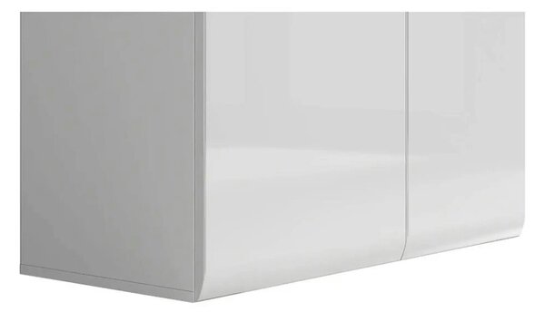 Vitrina AZTECA TRIO, alb, PAL/sticla, cu iluminare LED, 90x41x193 cm