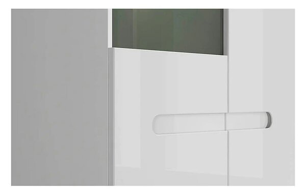 Vitrina AZTECA TRIO, alb, PAL/sticla, cu iluminare LED, 90x41x193 cm