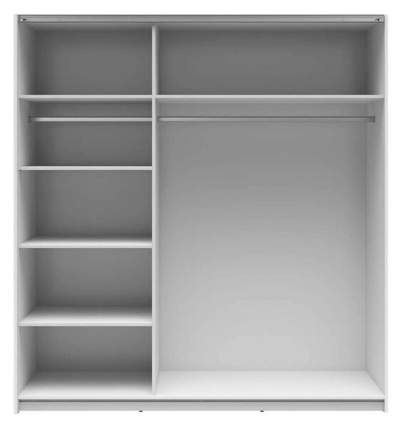 Dulap TETRIX, alb lucios, PAL, cu 2 usi si oglinda, 183x60x196 cm