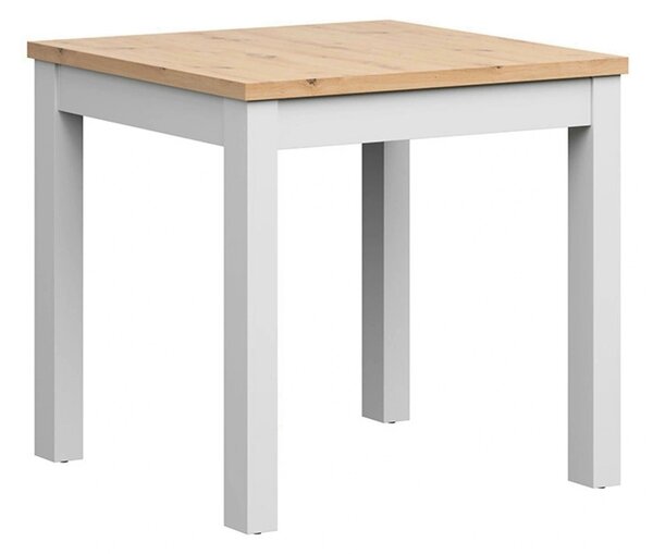 Masa MAREN, stejar artisan/alb, PAL laminat/lemn, 80x80x77 cm