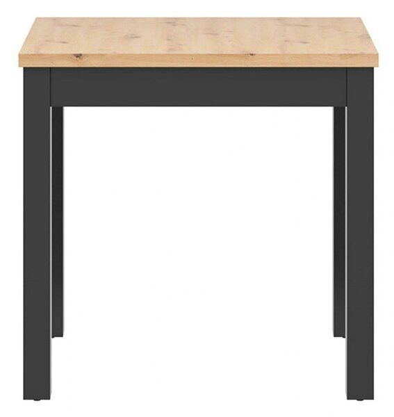 Masa MAREN, stejar artisan/negru, PAL laminat/lemn, 80x80x77 cm