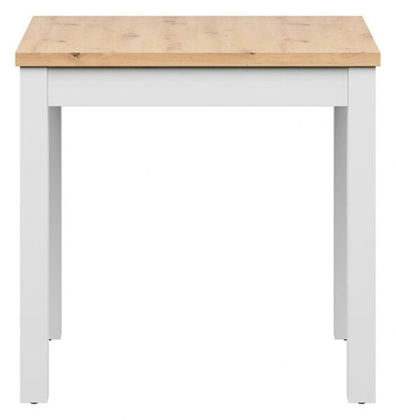 Masa MAREN, stejar artisan/alb, PAL laminat/lemn, 80x80x77 cm