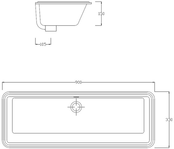 Art Ceram Gea lavoar 90x33 cm dreptunghiular sub blat alb luciu GEL00201;00