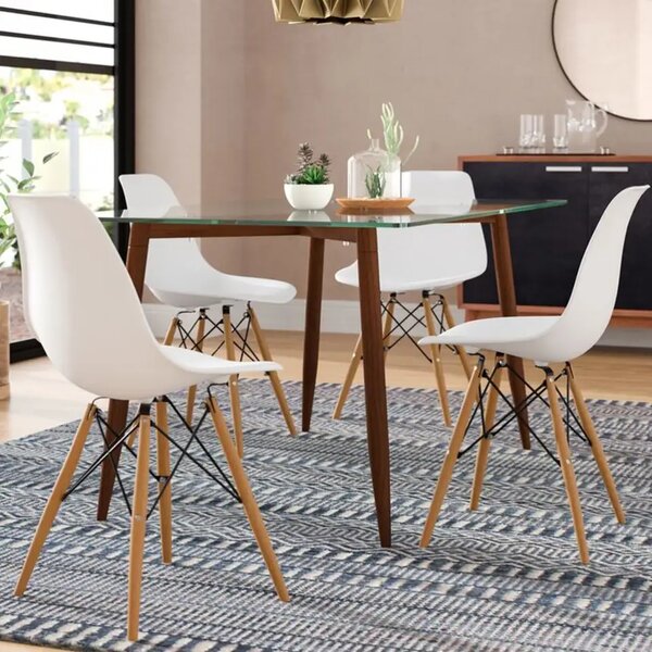 Scaun de sufragerie alb, stil scandinav Classic