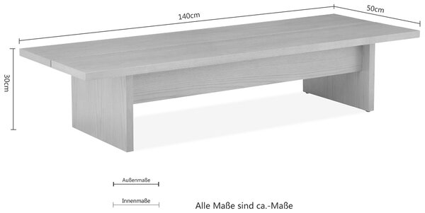 LeGer Home by Lena Gercke Masuta de cafea Augustine neagra 140/50/30 cm