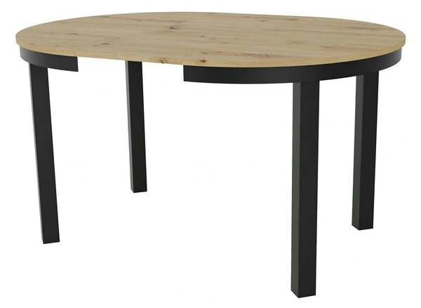 Masa extensibila BERNARDIN, stejar artisan/negru, 100/176x100x76 cm