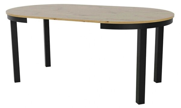 Masa extensibila BERNARDIN, stejar artisan/negru, 100/176x100x76 cm