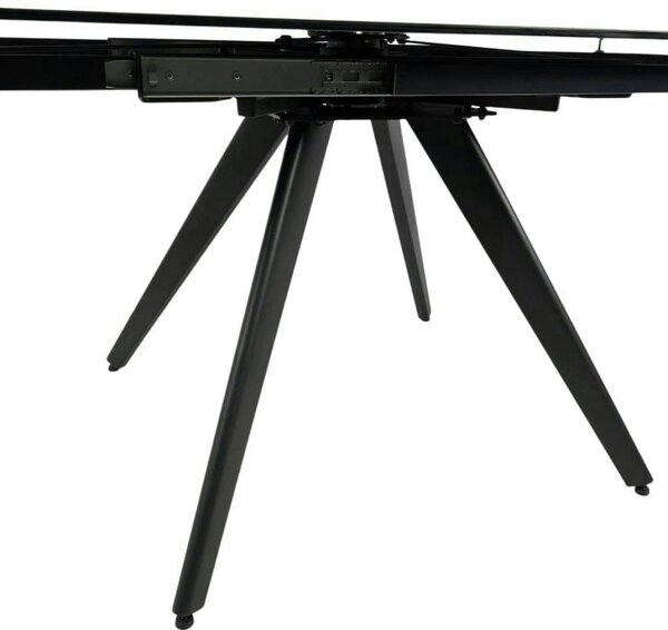 Masa extensibila VIGO, negru cu efect de marmura, ceramica/metal, 120/
