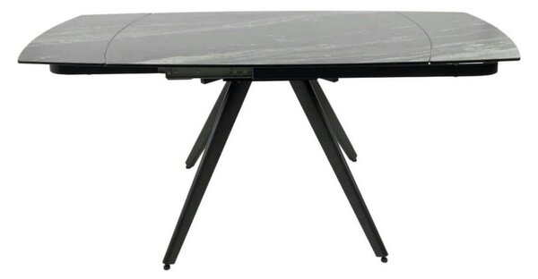 Masa extensibila VIGO, negru cu efect de marmura, ceramica/metal, 120/