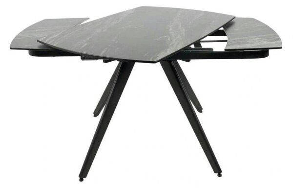 Masa extensibila VIGO, negru cu efect de marmura, ceramica/metal, 120/