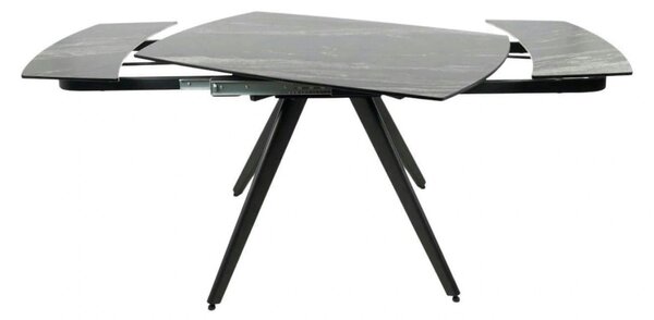Masa extensibila VIGO, negru cu efect de marmura, ceramica/metal, 120/
