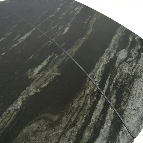 Masa extensibila VIGO, negru cu efect de marmura, ceramica/metal, 120/