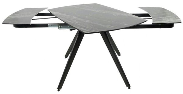 Masa extensibila VIGO, negru cu efect de marmura, ceramica/metal, 120/