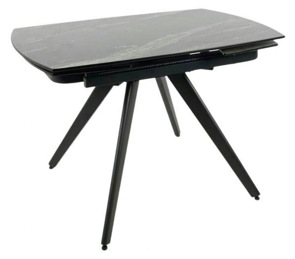 Masa extensibila VIGO, negru cu efect de marmura, ceramica/metal, 120/