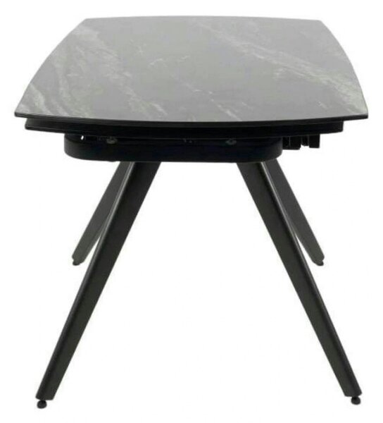 Masa extensibila VIGO, negru cu efect de marmura, ceramica/metal, 120/