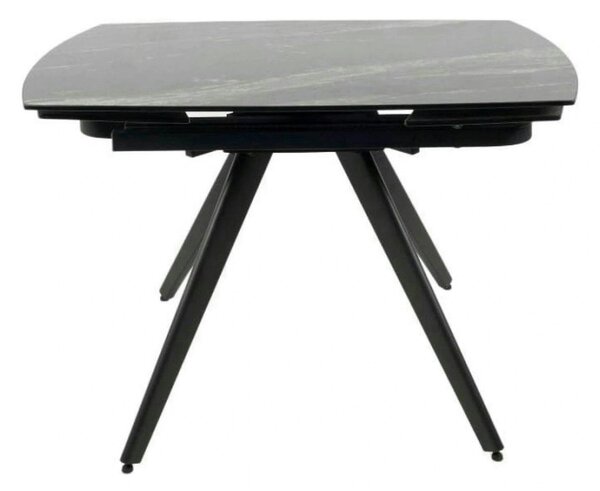 Masa extensibila VIGO, negru cu efect de marmura, ceramica/metal, 120/