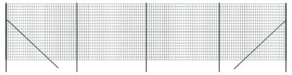 Gard plasă de sârmă, verde, 1,4x10 m, oțel galvanizat