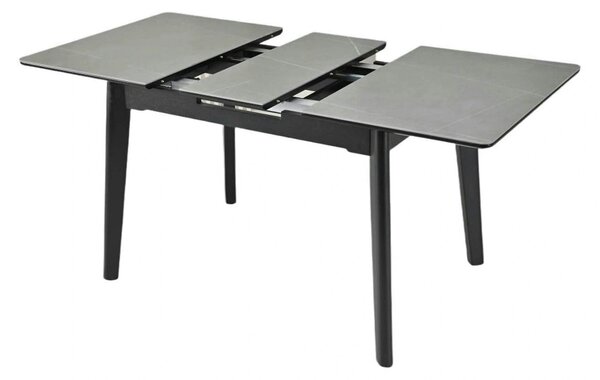Masa extensibila OSTEN, gri cu efect de marmura/negru, 110/140x80x76 c