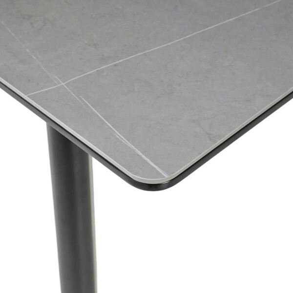 Masa extensibila OSTEN, gri cu efect de marmura/negru, 110/140x80x76 c