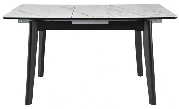 Masa extensibila OSTEN, alb cu efect de marmura/negru, 140/180x80x76 c